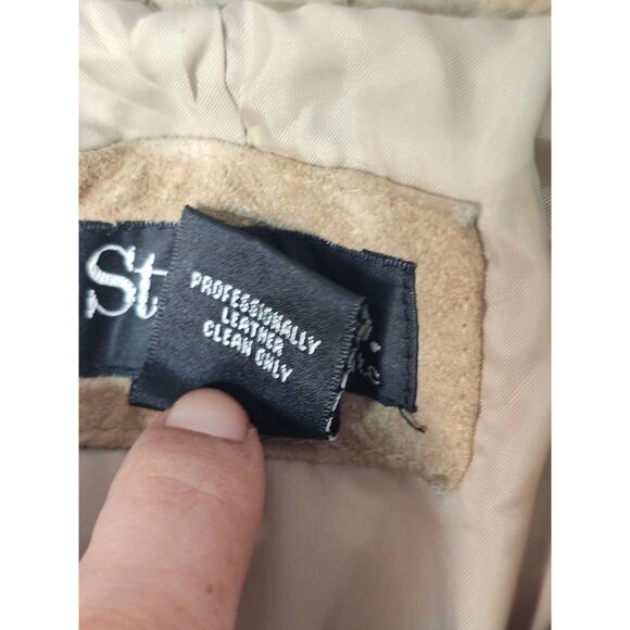 Style & Co Petite Leather Tan jacket size Small - Picture 6 of 7
